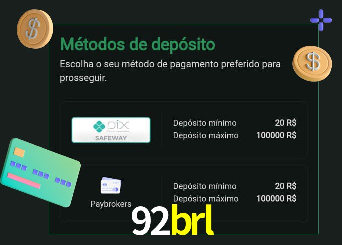 O cassino 92brl oferece uma grande variedade de métodos de pagamento